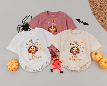 Custom Baby Thanksgiving Romper: Personalized Fall Bodysuit Outfit