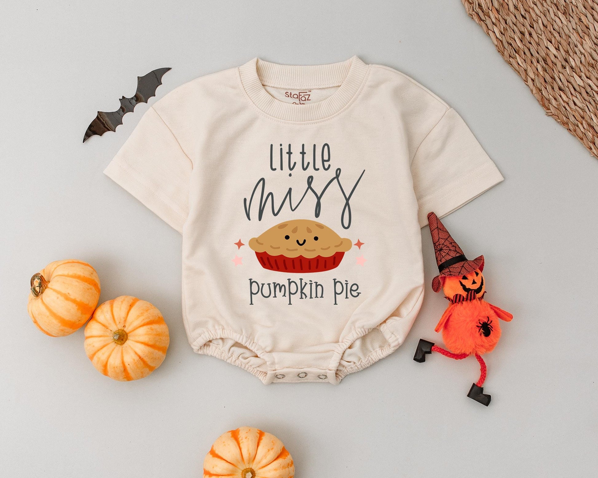 Pumpkin Pie Bubble Romper: Custom Bodysuit for Baby's 1st Thanksgiving