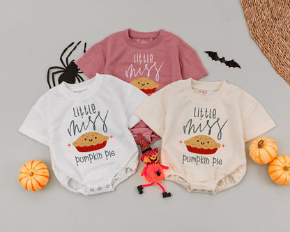 Pumpkin Pie Bubble Romper: Custom Bodysuit for Baby's 1st Thanksgiving