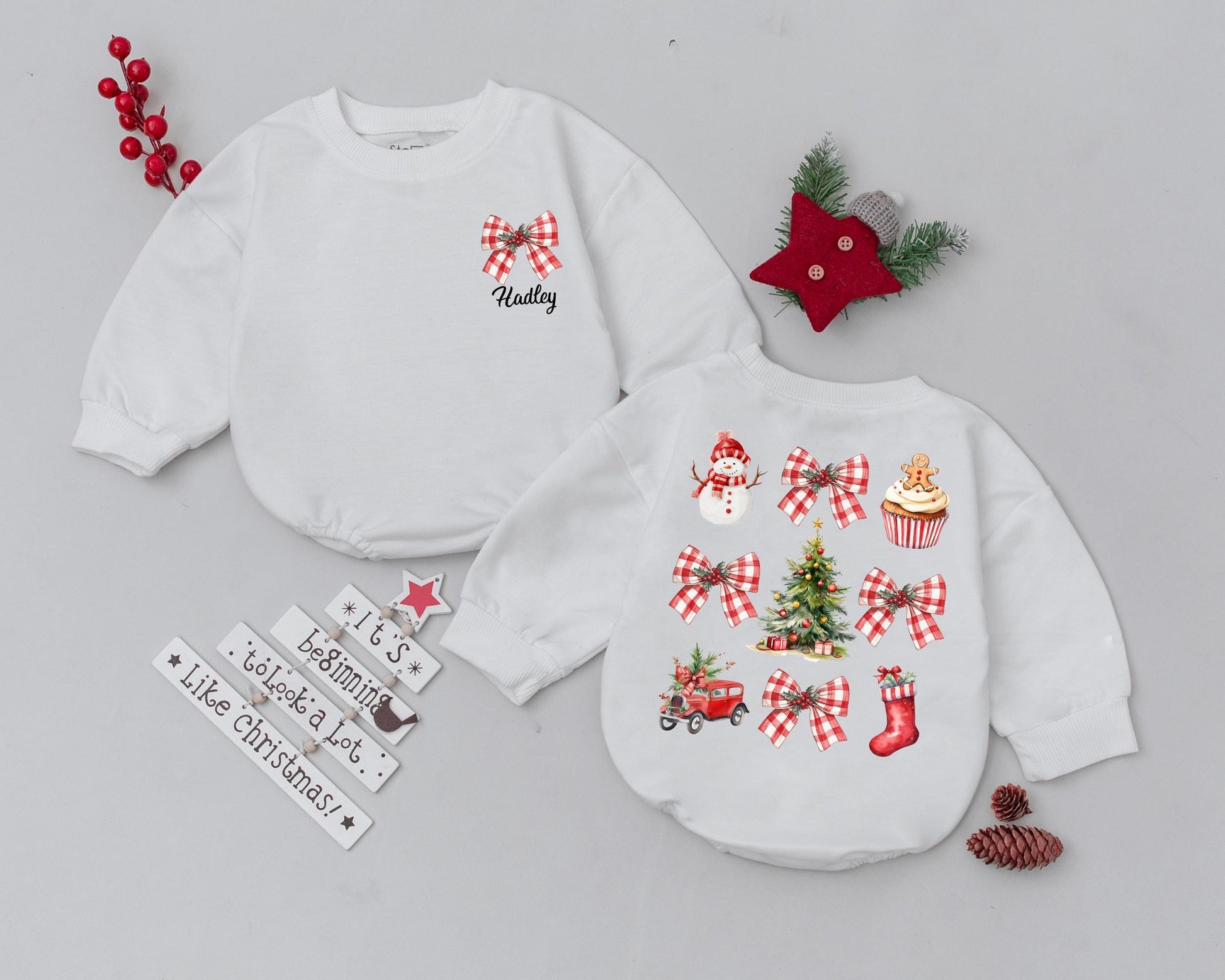 Personalized Baby Christmas Romper: Vintage, Cute & Ideal Gift