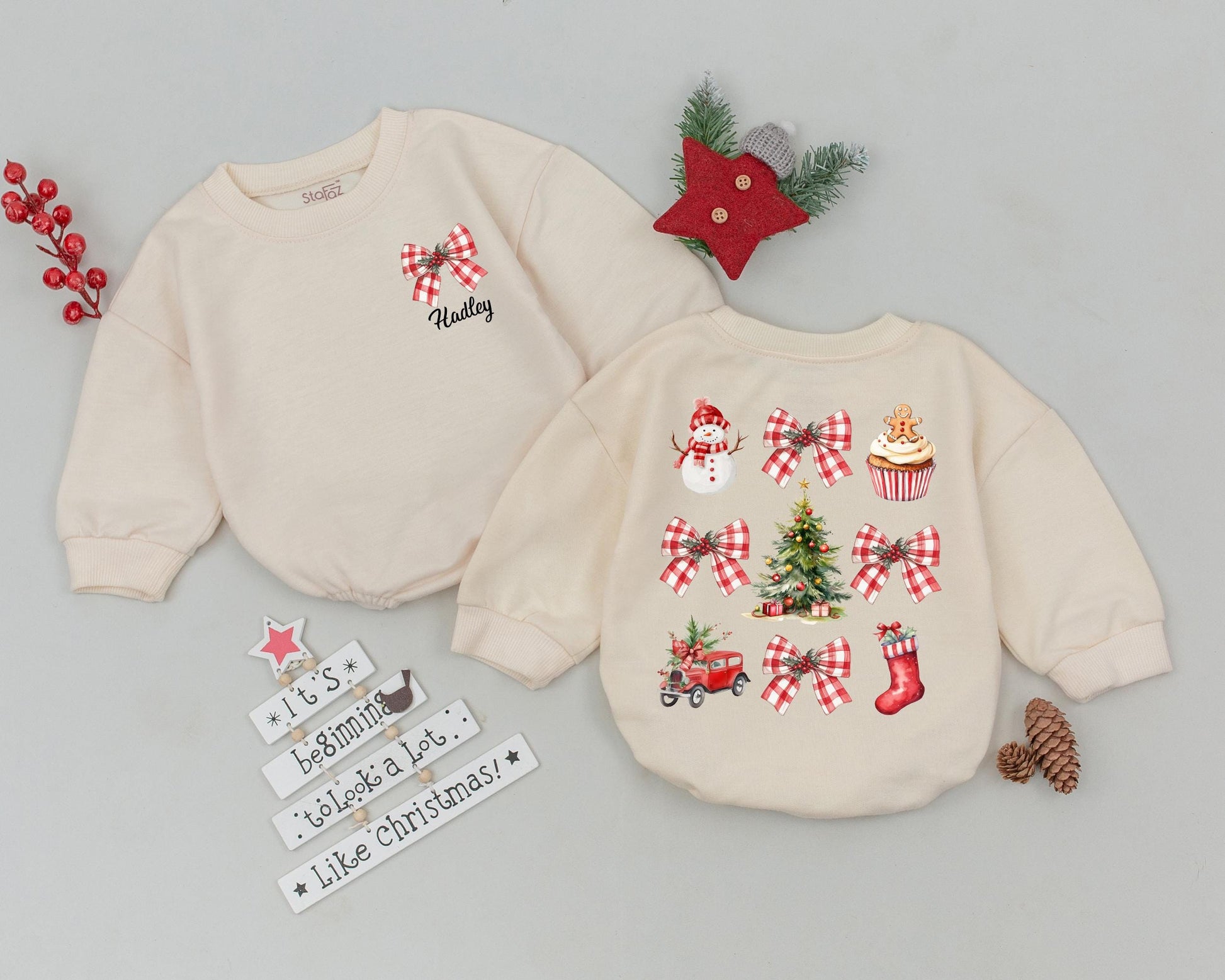 Personalized Baby Christmas Romper: Vintage, Cute & Ideal Gift