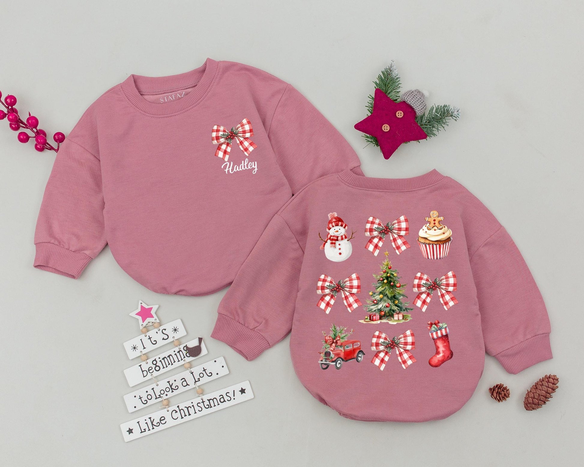 Personalized Baby Christmas Romper: Vintage, Cute & Ideal Gift