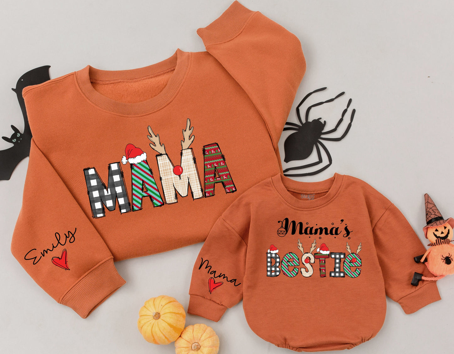 Matching Mama & Bestie Sweaters, Mommy & Me Christmas Outfits