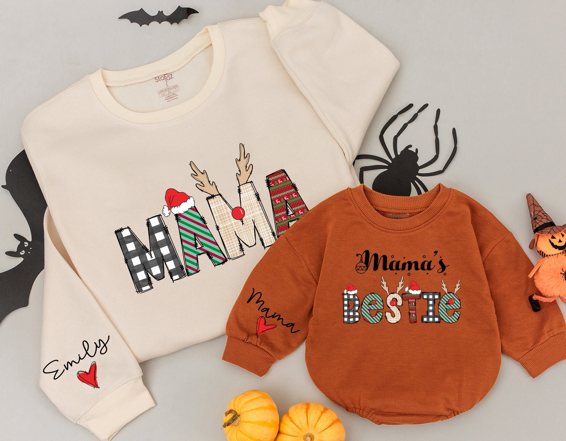 Matching Mama & Bestie Sweaters, Mommy & Me Christmas Outfits