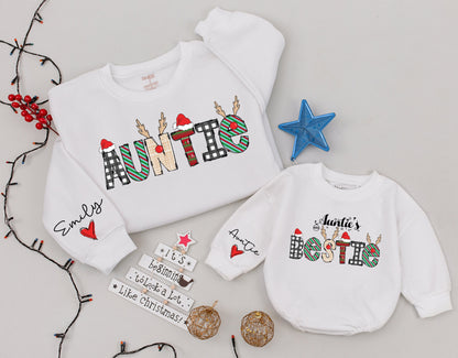 Matching Auntie & Niece Holiday Sweatshirts: Perfect Gift Set