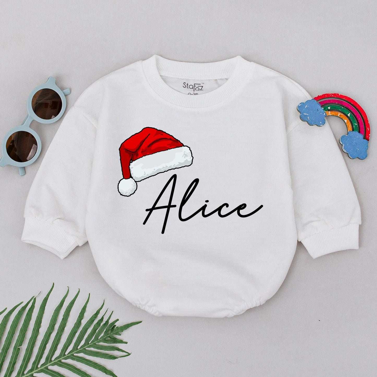 Custom Name Christmas Baby Romper - 1st Christmas Outfit & Gift