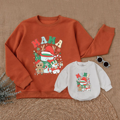 Vintage Christmas Mommy & Me Sweatshirt, Family Matching Outfit