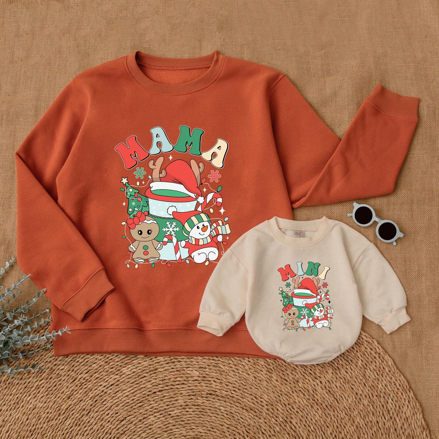 Vintage Christmas Mommy & Me Sweatshirt, Family Matching Outfit