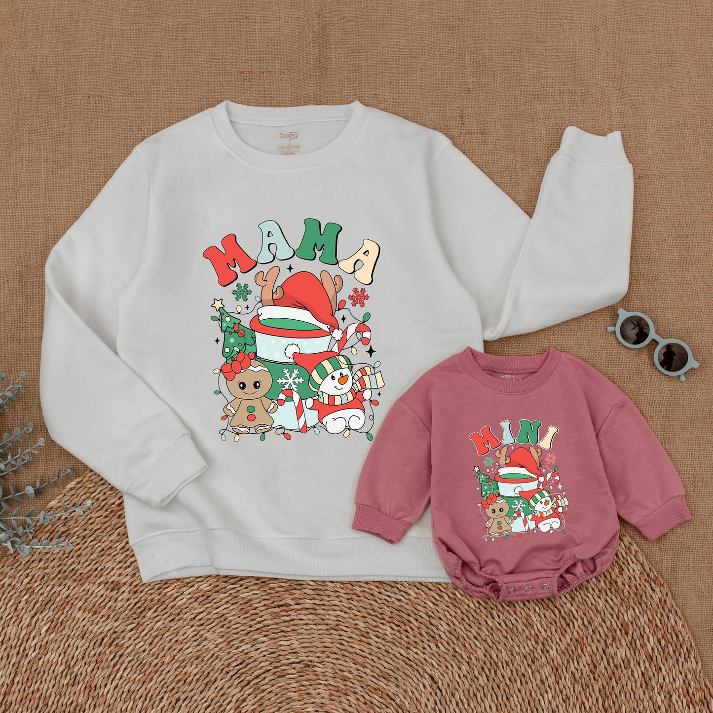 Vintage Christmas Mommy & Me Sweatshirt, Family Matching Outfit