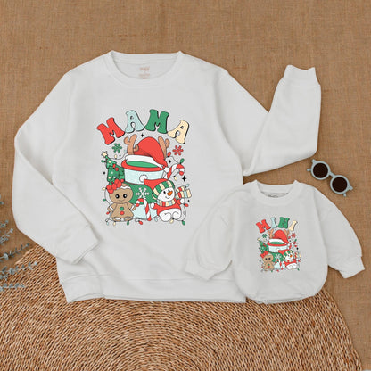 Vintage Christmas Mommy & Me Sweatshirt, Family Matching Outfit