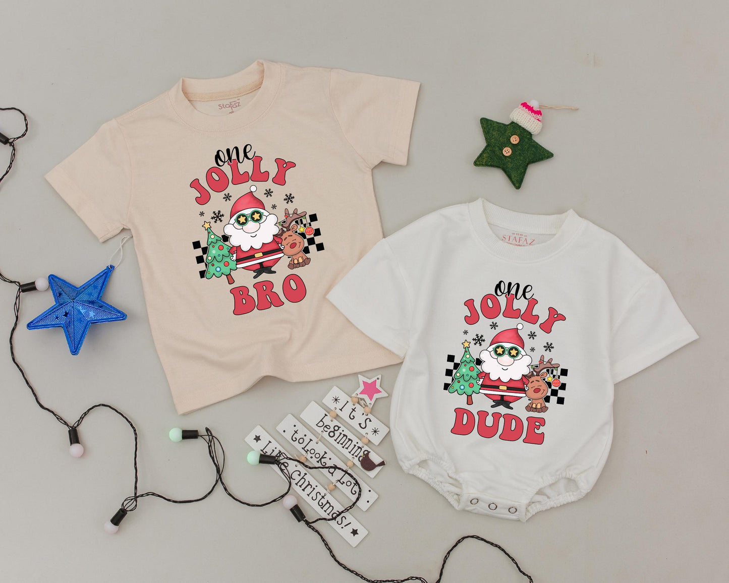 Holly Jolly Family: Personalized Christmas Tees & 1st Birthday Outfit