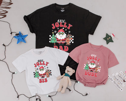 Holly Jolly Family: Personalized Christmas Tees & 1st Birthday Outfit