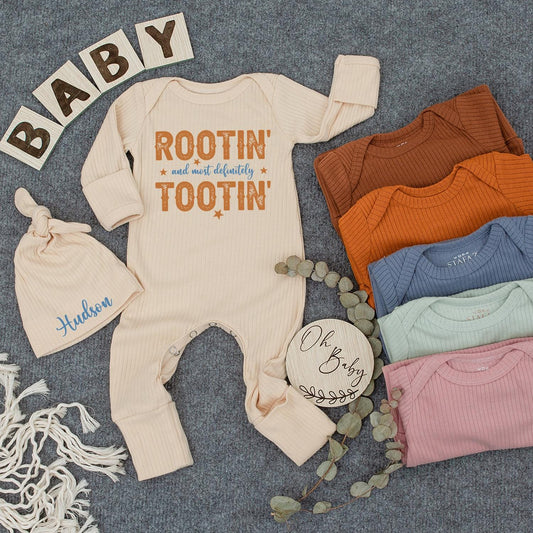 Rootin' Tootin' Baby Bodysuit - Cute Newborn Outfit, Pregnancy Announcement, Western Baby Clothes, Rustic Country Style, Baby Shower Gift Set 136 Chars