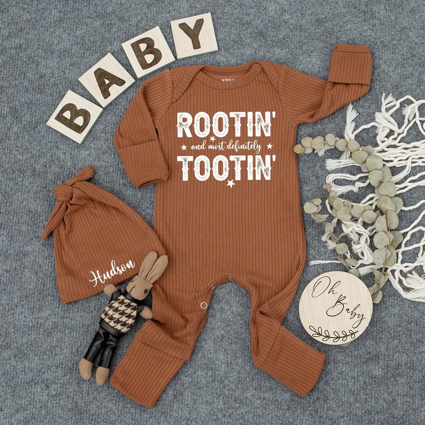 Rootin' Tootin' Baby Bodysuit - Cute Newborn Outfit, Pregnancy Announcement, Western Baby Clothes, Rustic Country Style, Baby Shower Gift Set 136 Chars