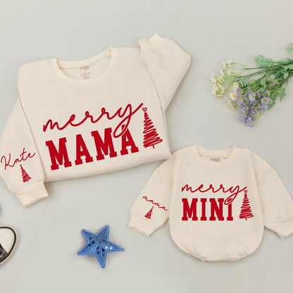 Matching Mom & Mini Xmas Outfits, Family Sweatshirts, Baby Gift