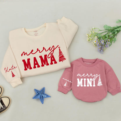 Matching Mom & Mini Xmas Outfits, Family Sweatshirts, Baby Gift