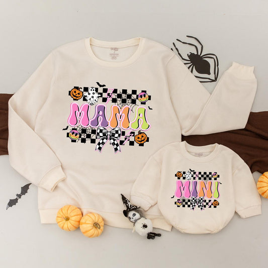 Retro Mama & Mini Halloween Sweaters: Trendy Matching Spooky Outfits