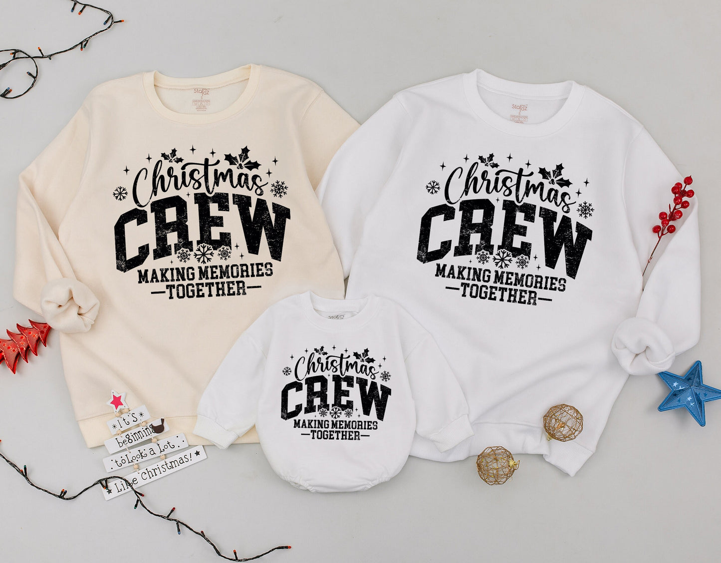 Matching Family Christmas Sweatshirts: Retro Mommy & Me Outfits