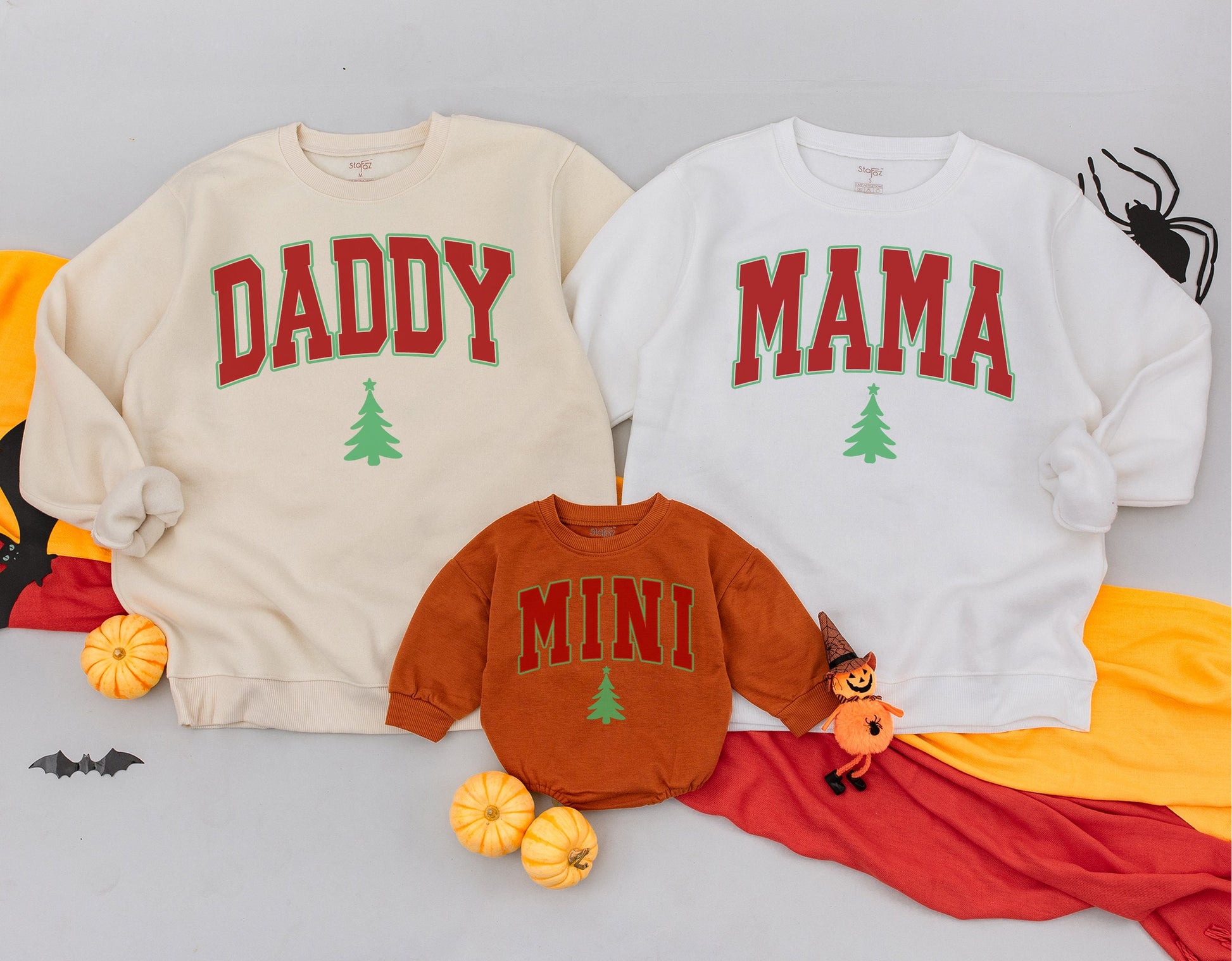 Matching Family Christmas Sweatshirts: Mommy, Daddy, and Me Set