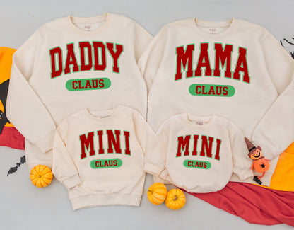 Matching Family Christmas Sweatshirts: Mama, Dada & Mini Outfits