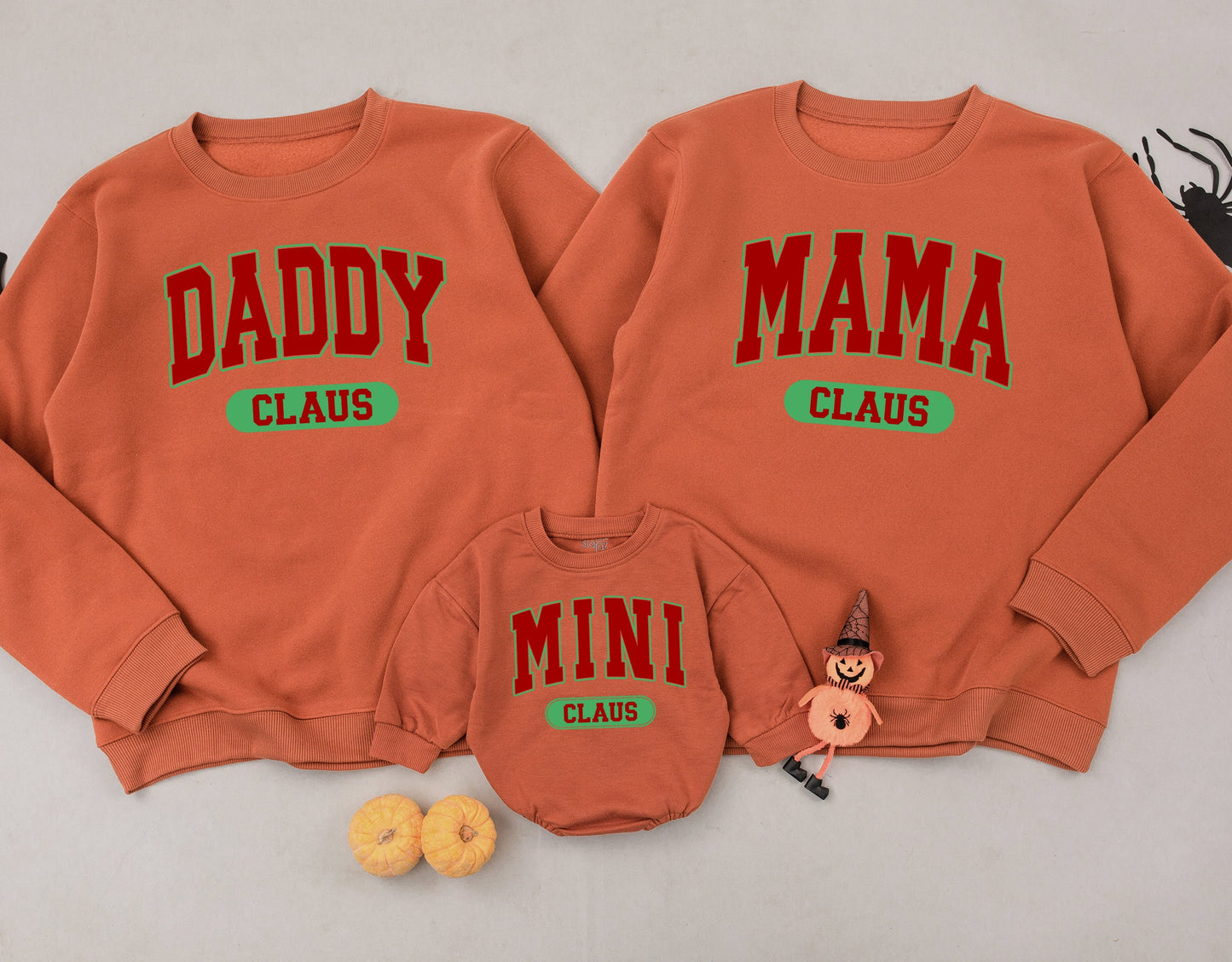 Matching Family Christmas Sweatshirts: Mama, Dada & Mini Outfits