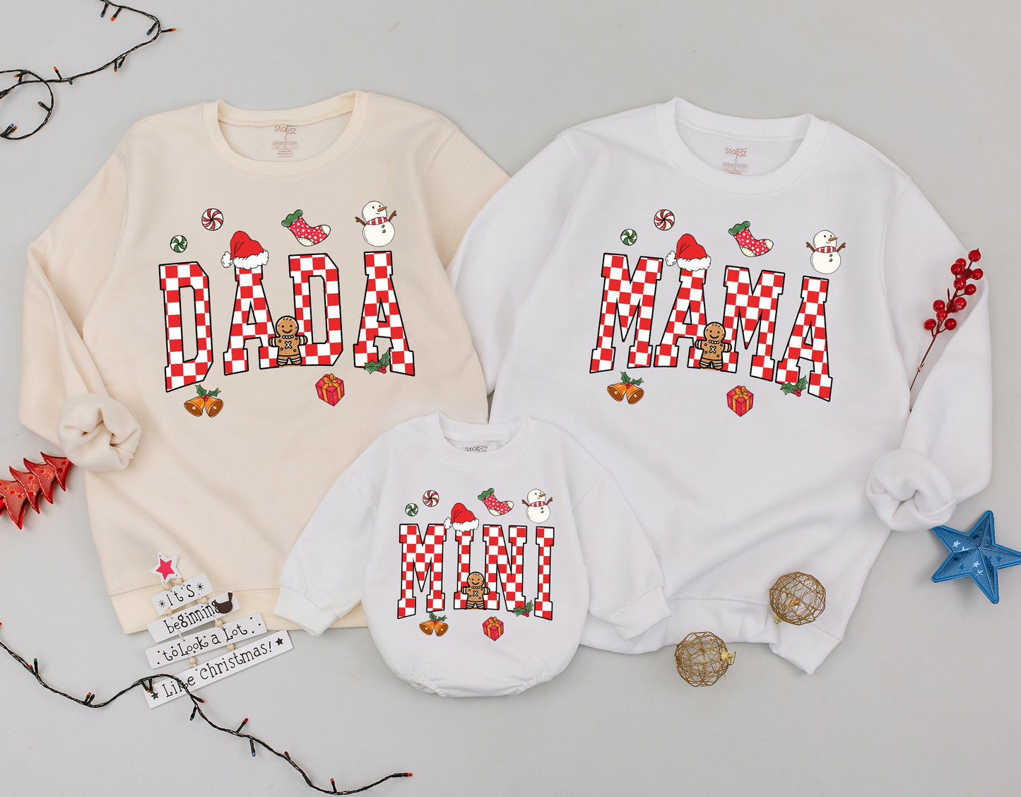 Family Christmas Sweatshirts: Mommy, Daddy, Mini Matching Outfits