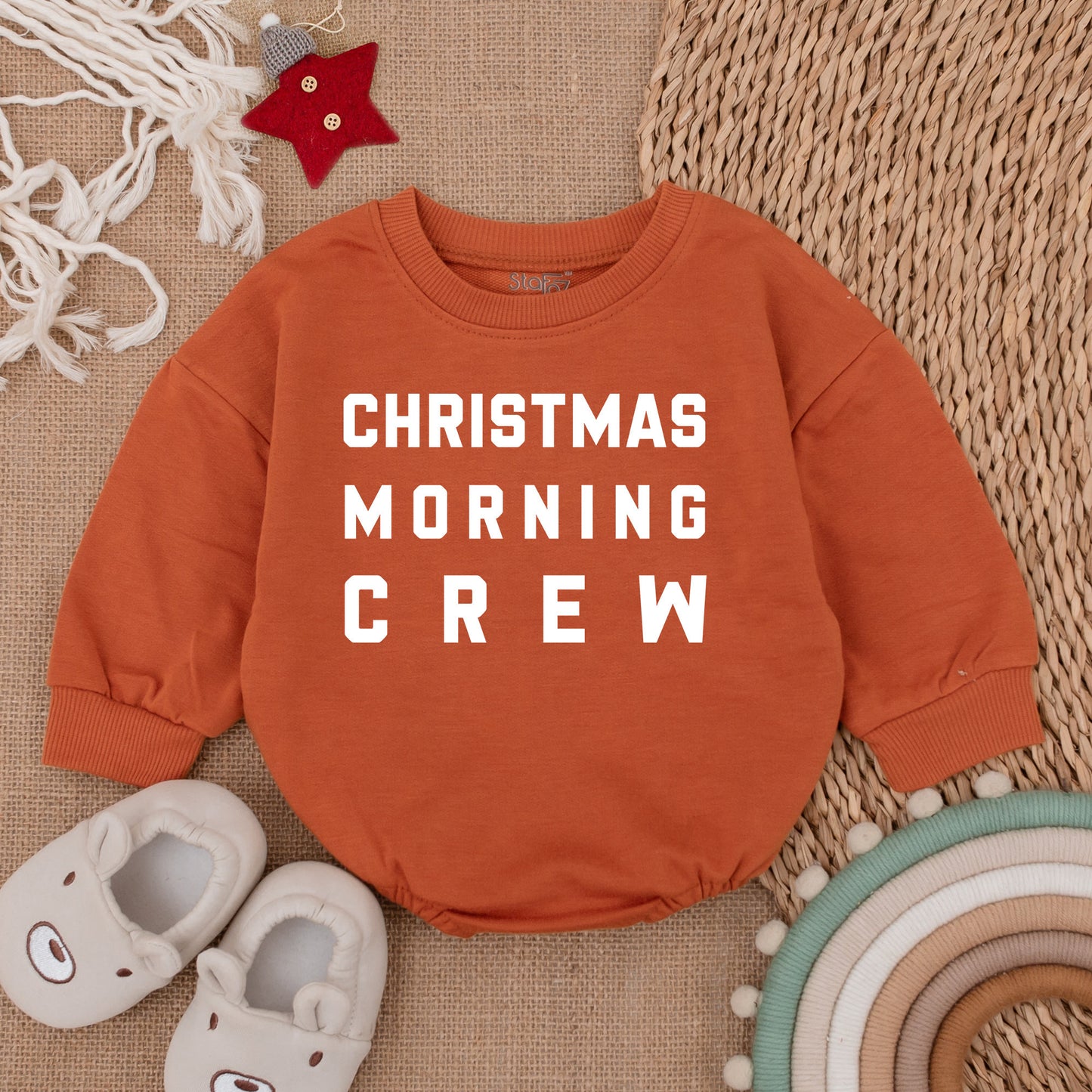 Festive Baby Romper & Sweatshirt: Cozy Christmas Toddler Outfit