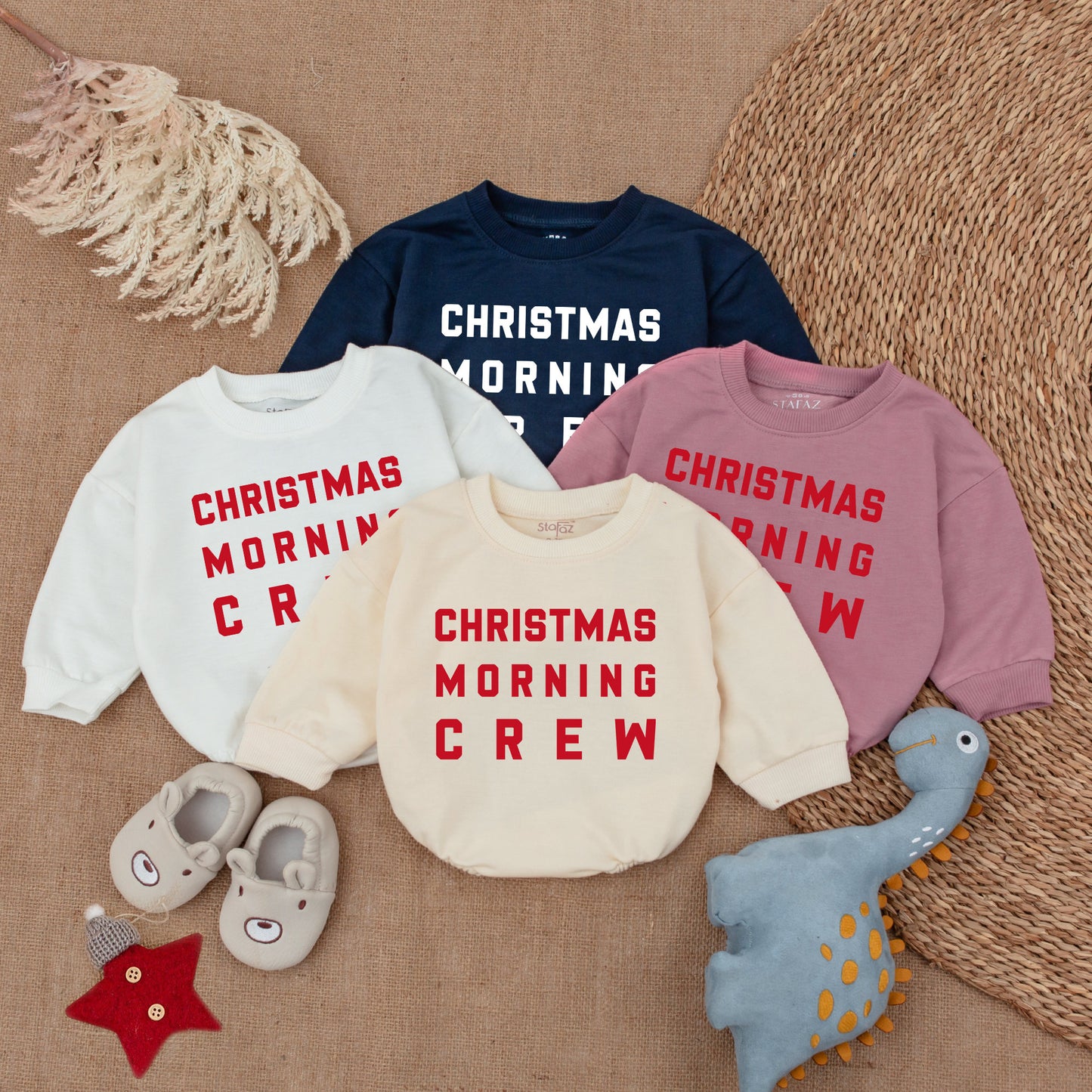 Festive Baby Romper & Sweatshirt: Cozy Christmas Toddler Outfit