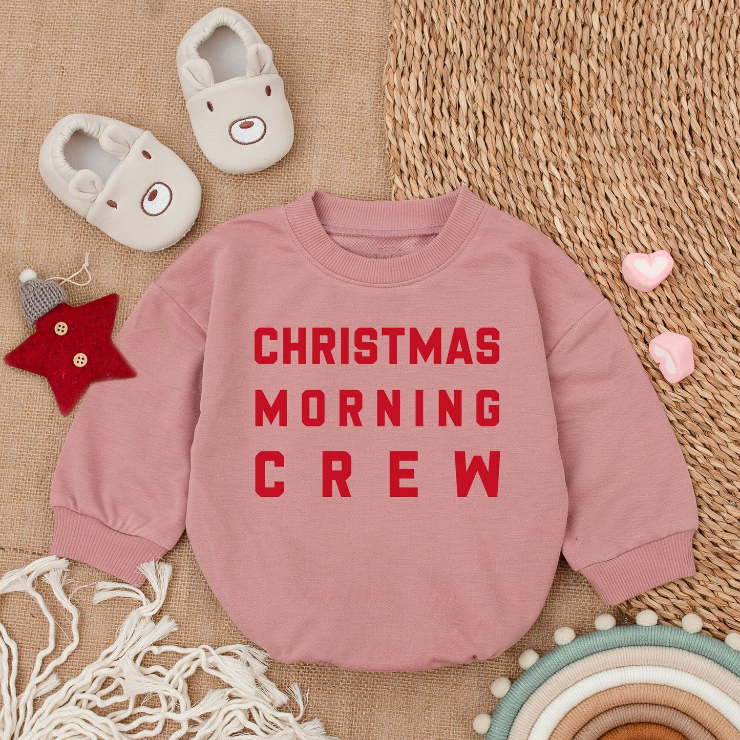 Festive Baby Romper & Sweatshirt: Cozy Christmas Toddler Outfit