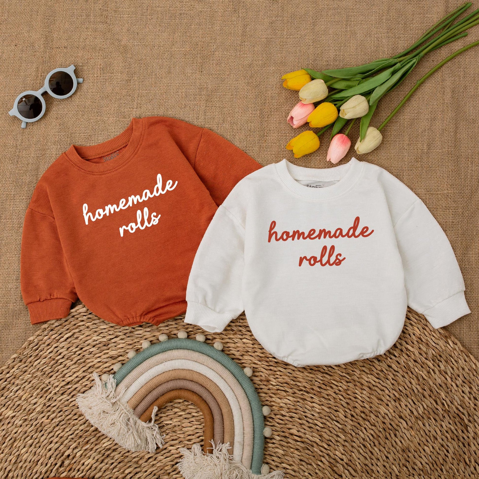 Homemade Rolls Baby Romper My First Thanksgiving Bodysuit cozy Fall Bubble Outfit soft cotton infant clothing great for baby announcement gift