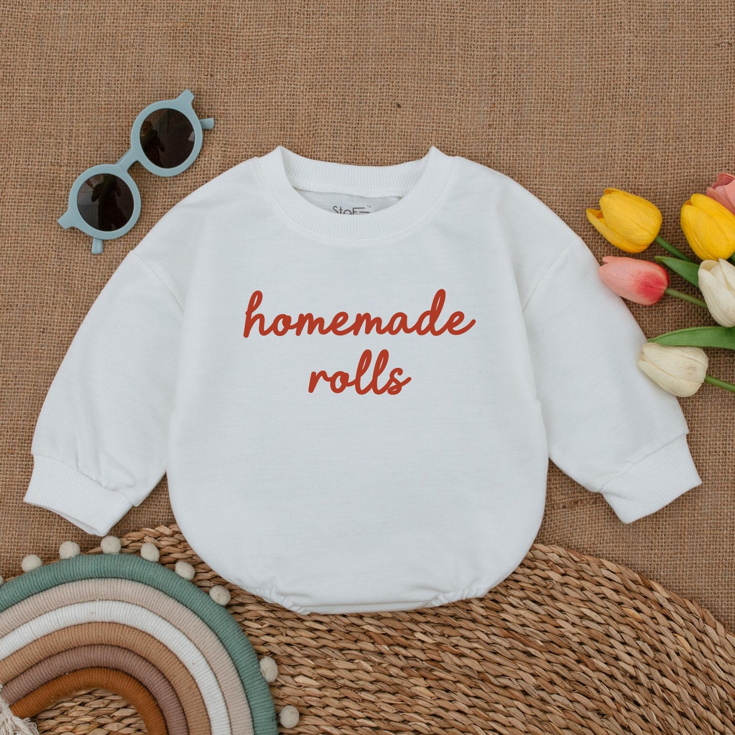 Homemade Rolls Baby Romper My First Thanksgiving Bodysuit cozy Fall Bubble Outfit soft cotton infant clothing great for baby announcement gift
