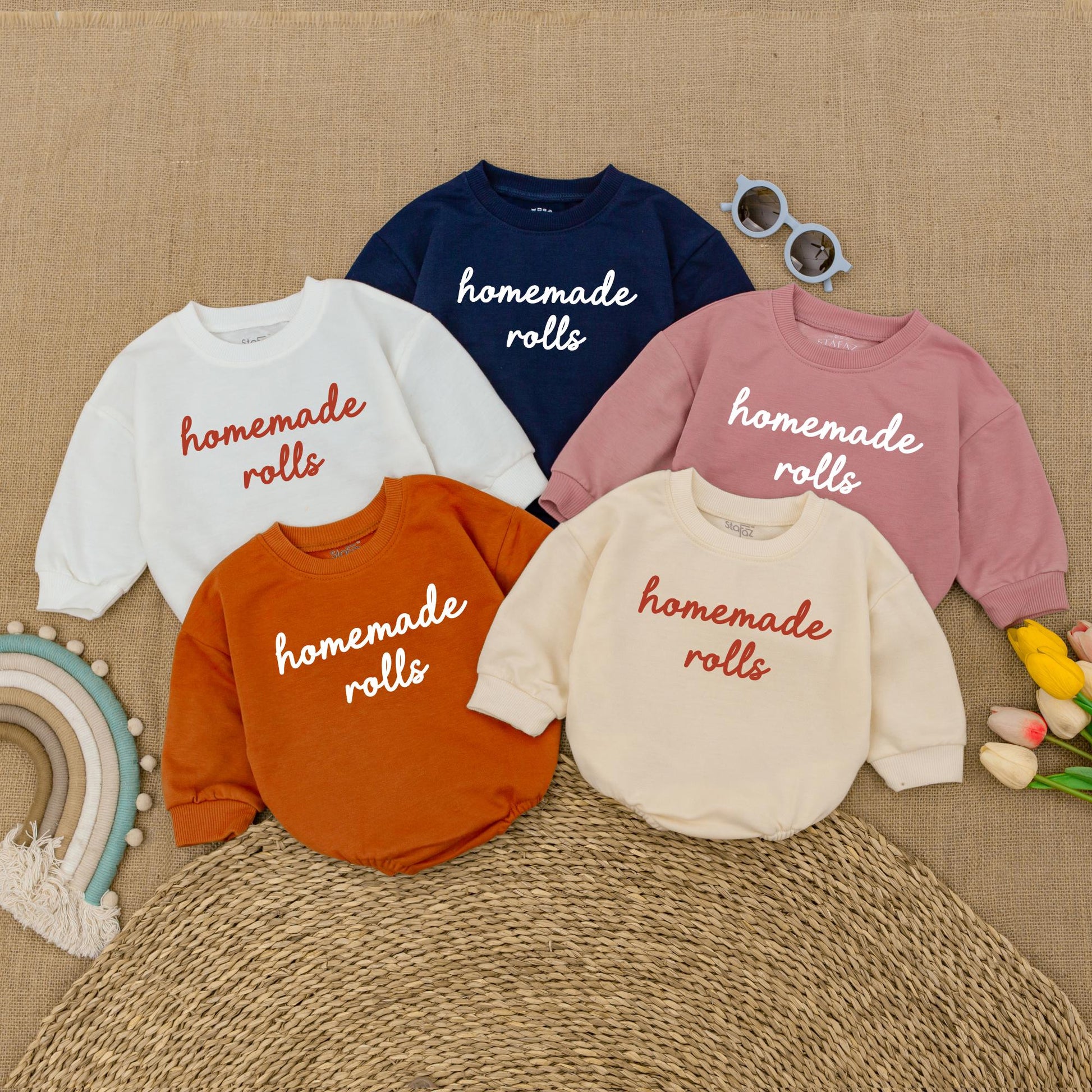 Homemade Rolls Baby Romper My First Thanksgiving Bodysuit cozy Fall Bubble Outfit soft cotton infant clothing great for baby announcement gift