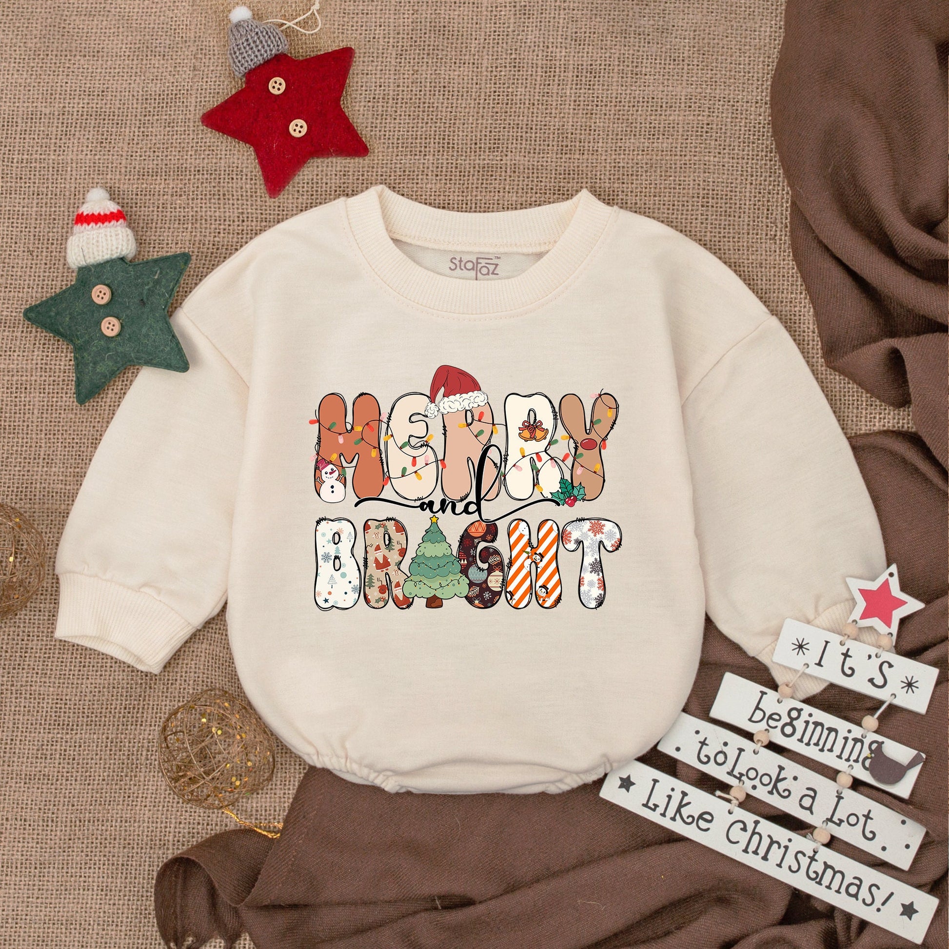 Festive Baby Romper & Sweatshirt Set: Perfect Christmas Outfit