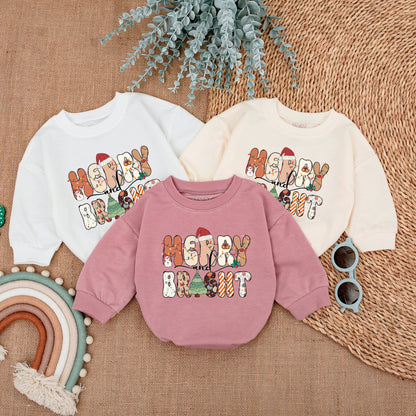 Festive Baby Romper & Sweatshirt Set: Perfect Christmas Outfit