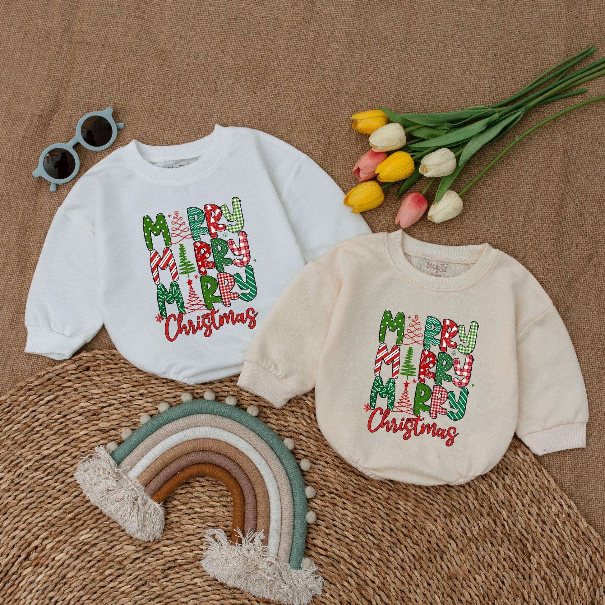 Baby Christmas Romper, First Christmas Bodysuit, Vintage Santa Outfit