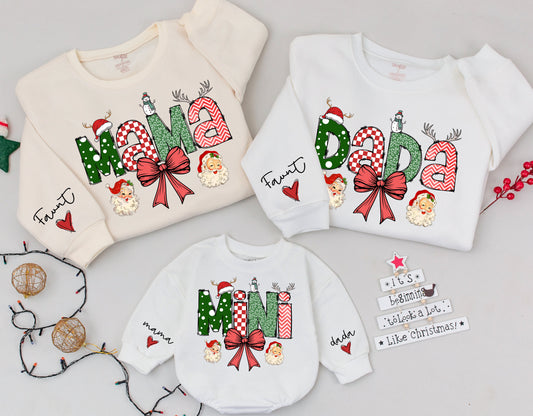 Matching Family Christmas Shirts: Mama, Mini, Dada, & Baby Gift Set