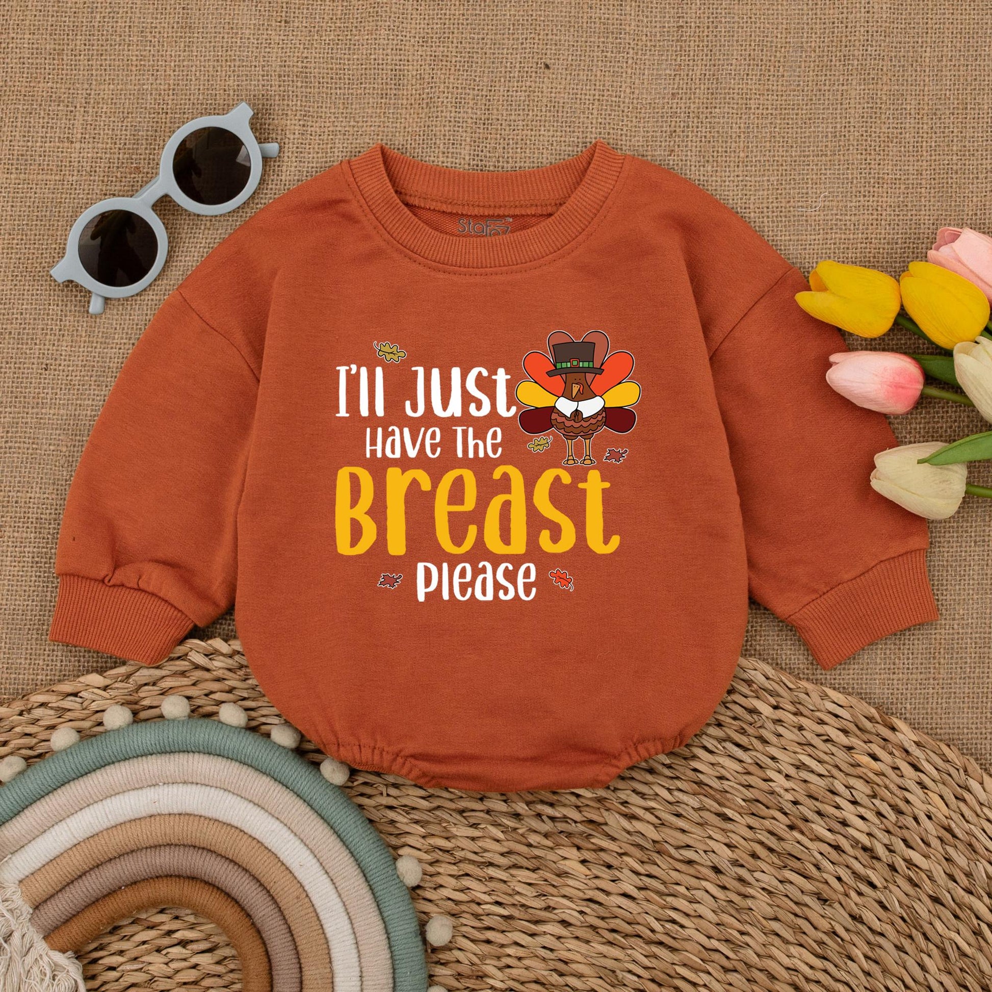 Turkey Day Baby Outfit - First Thanksgiving Romper Bodysuit