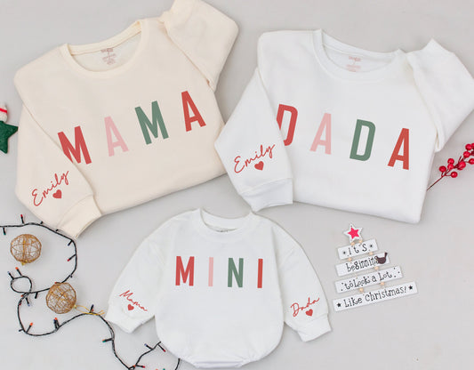 Matching Family Christmas Outfits: Mama, Mini, Dada & Baby Set