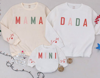 Matching Family Christmas Outfits: Mama, Mini, Dada & Baby Set