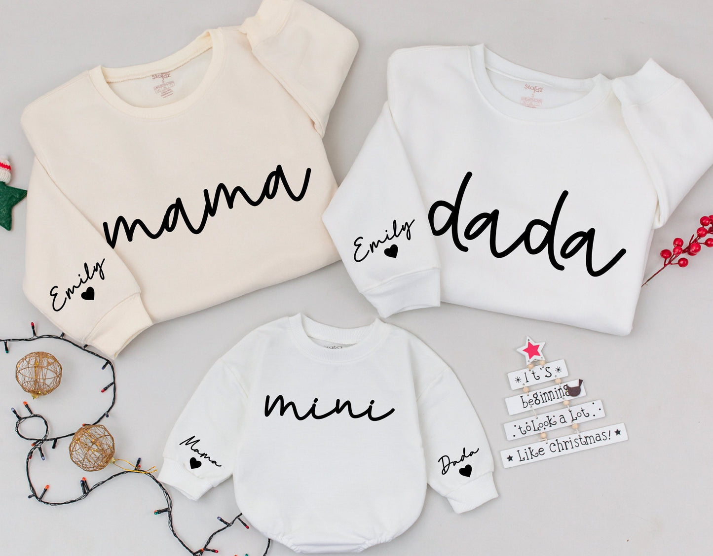 Matching Family Holiday Outfits: Mama, Dada, Baby & Kid Sweater Set