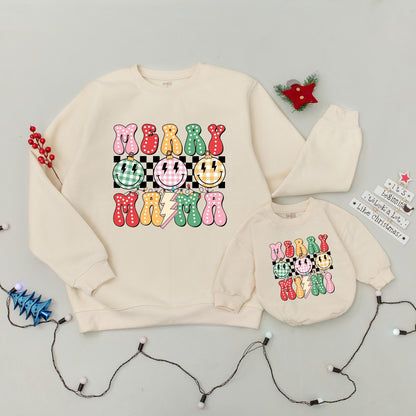 Retro Merry Mama & Mini Outfits: Chic Christmas Matching Sweaters