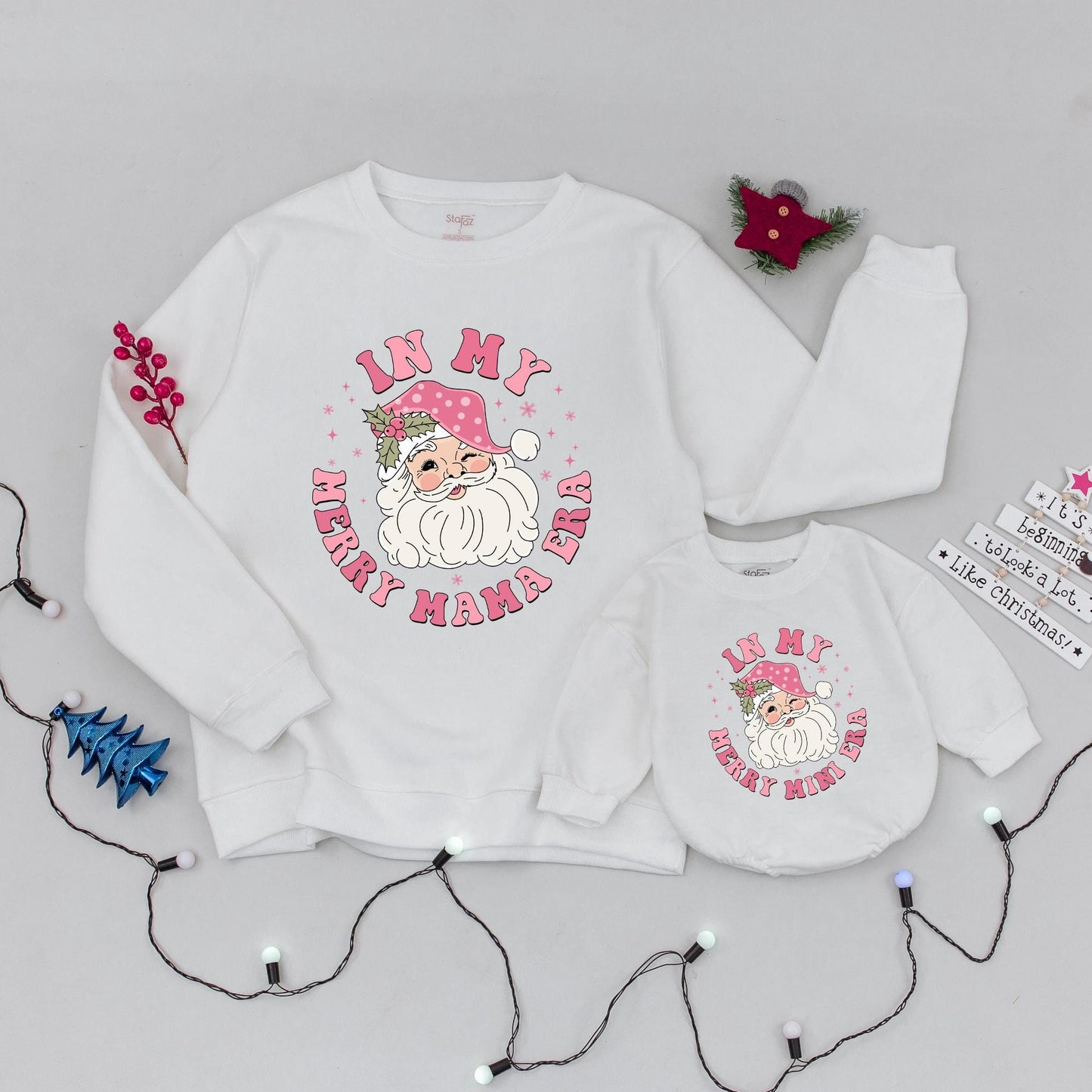 Festive Family Match: Merry Mama & Mini Christmas Sweatshirts