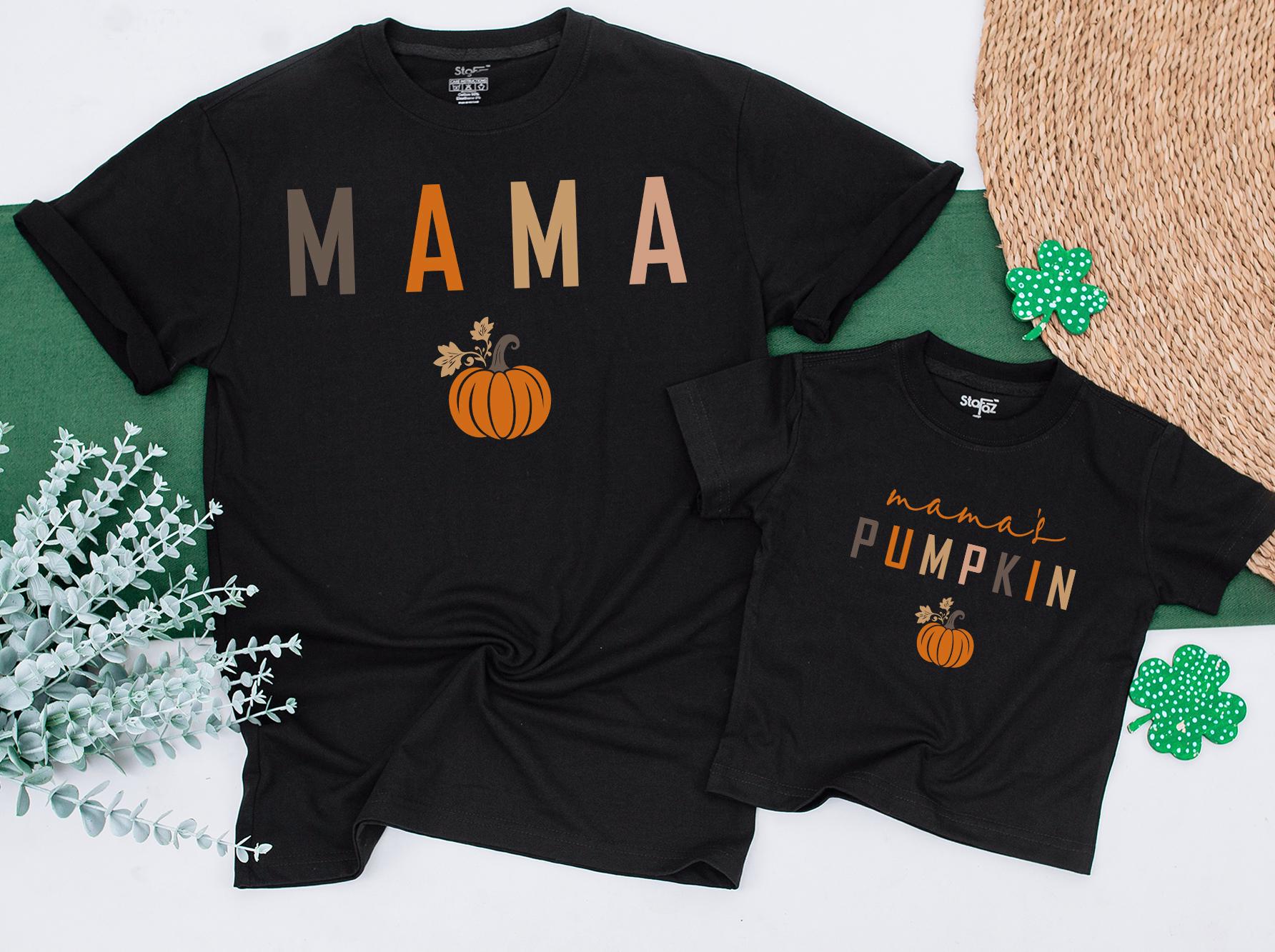 Matching Fall Mom & Baby Outfits: Pumpkin Shirts for Thanksgiving