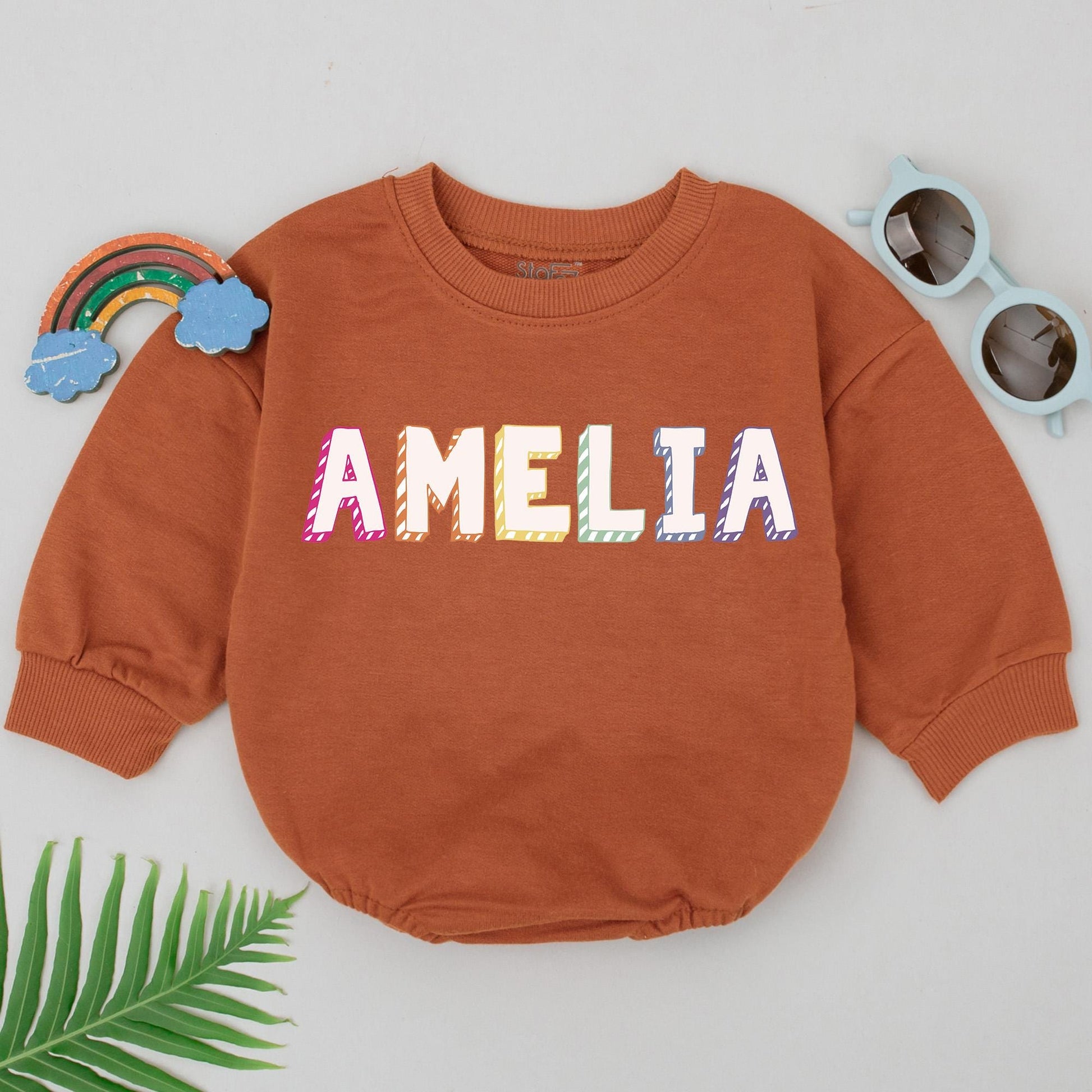 Custom Baby Name Romper - Long Sleeve Bodysuit for Girls & Boys