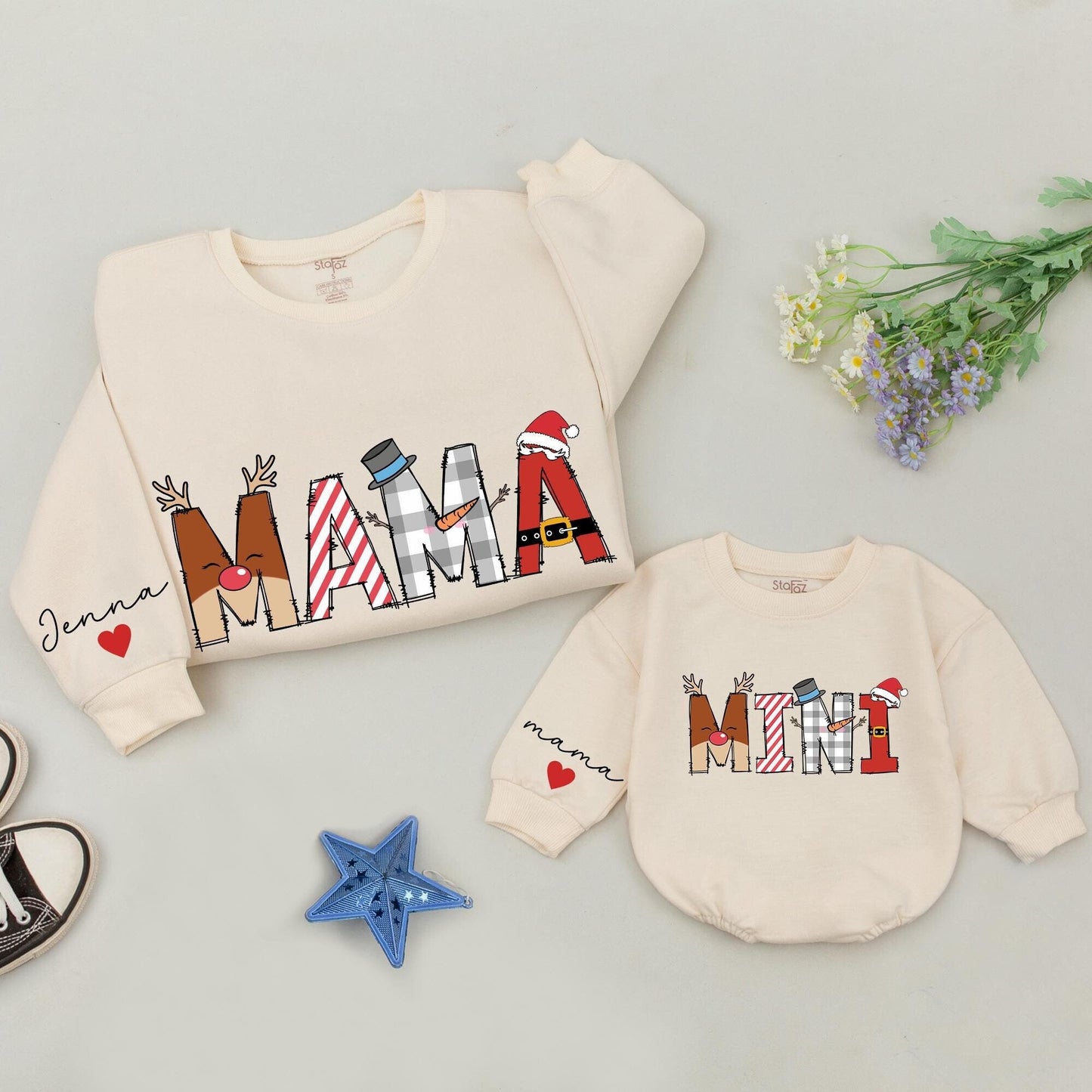 Matching Mama and Mini Christmas Sweatshirts, Family Outfit Gift