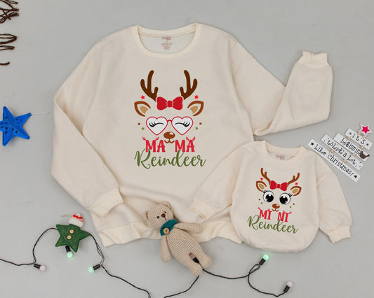 Matching Retro Christmas Sweatshirts, Mommy and Me Personalized Gifts