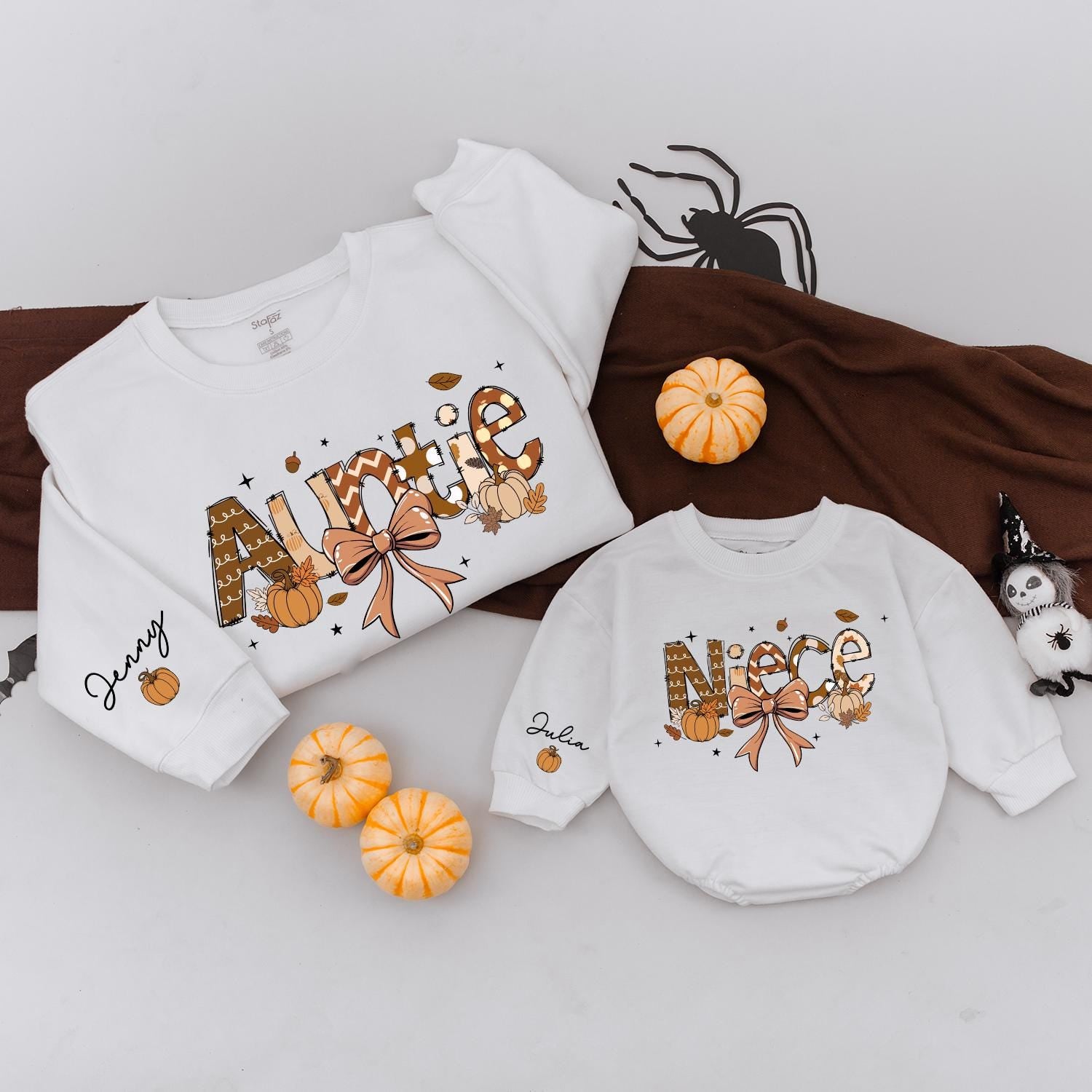 Pumpkin Matching Outfits: Auntie and Me Fall Sweaters, Gift Ideas