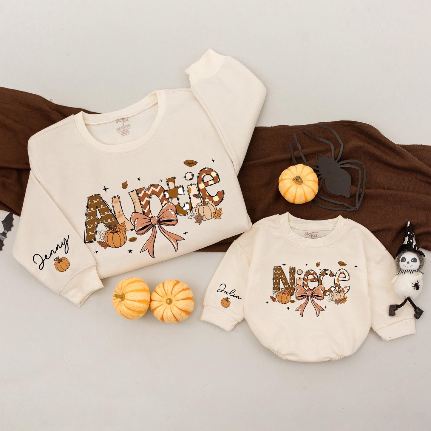 Pumpkin Matching Outfits: Auntie and Me Fall Sweaters, Gift Ideas