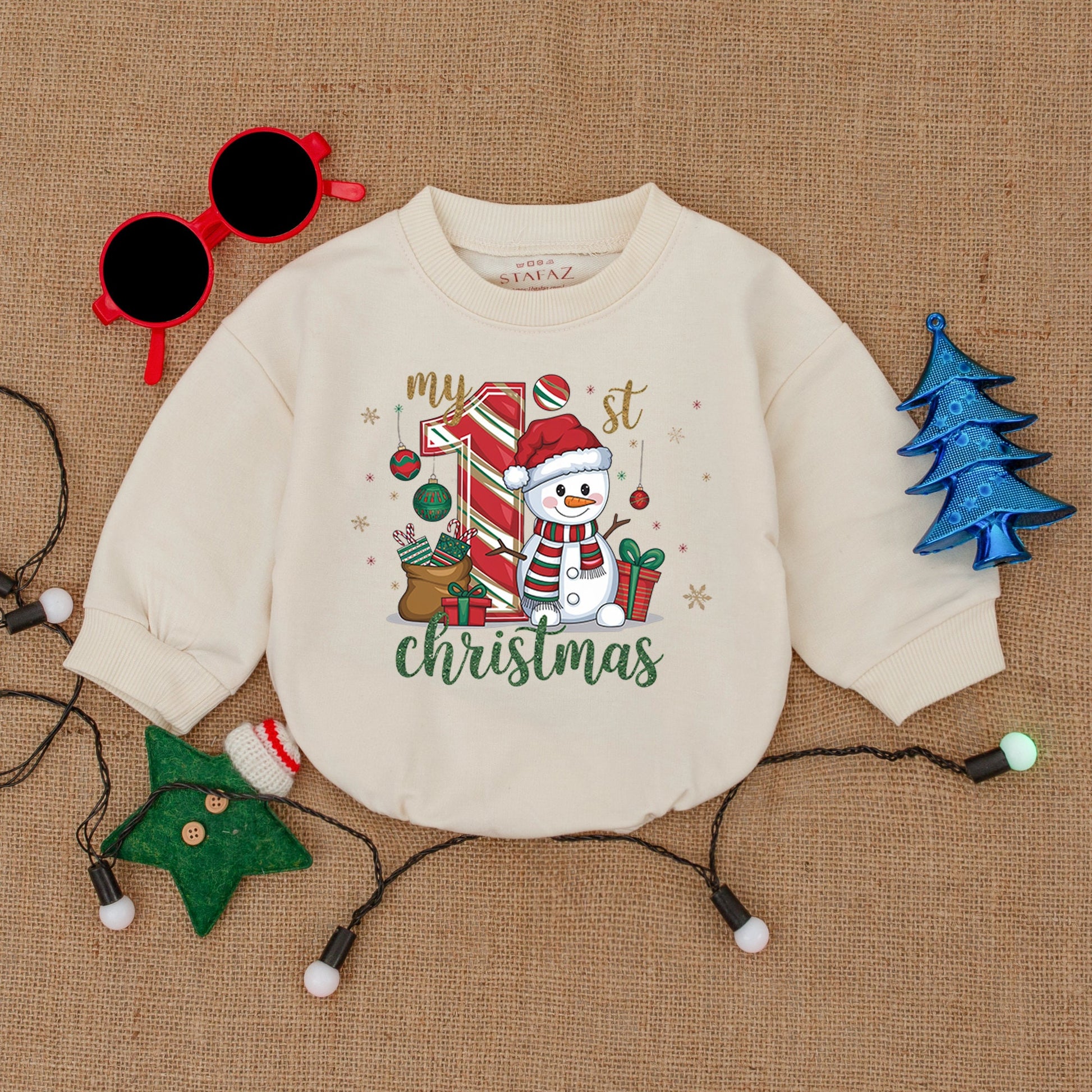 Newborn Christmas Bodysuit, Baby Romper, Perfect Holiday Gift