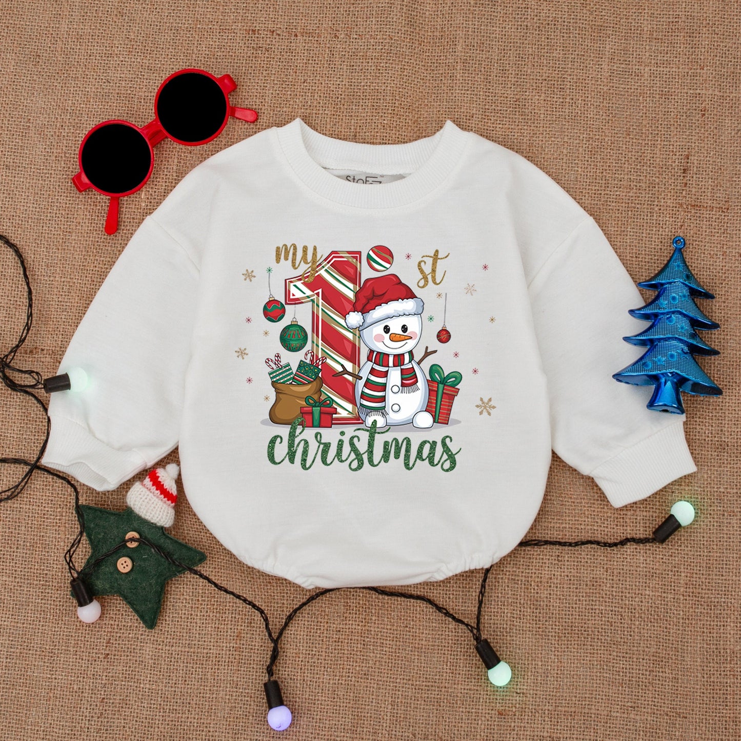 Newborn Christmas Bodysuit, Baby Romper, Perfect Holiday Gift